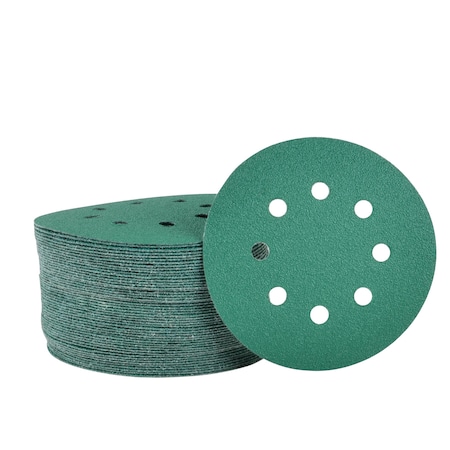 Legit Grit 5 inch Sand paper Disc, 8-Hole, 100 Grit, 50PK LG5-8100-50
